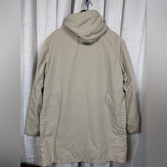 Vintage Glemot Deep Pile Fleece Lined Parka Coat Beige Hooded Size 40 - Picture 4 of 11